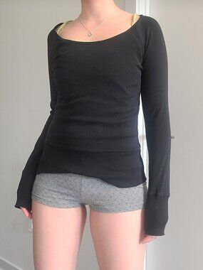 H&M Black Slim Fit Scoop Neck Knit